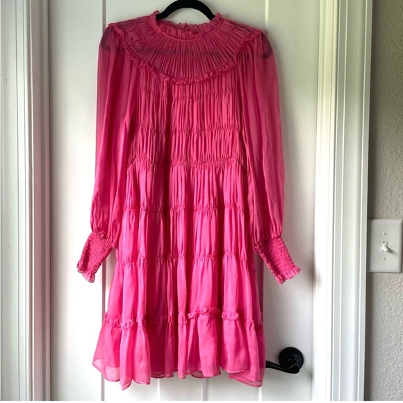 Ulla Johnson Silk Emmeline Pleated Minidress Size 2 - Picture 2 of 10
